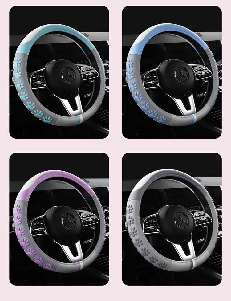 2022 new cartoon 3D adorable claw steering wheel cover non-slip wear-resistant men's and women's four seasons general round d 36-38