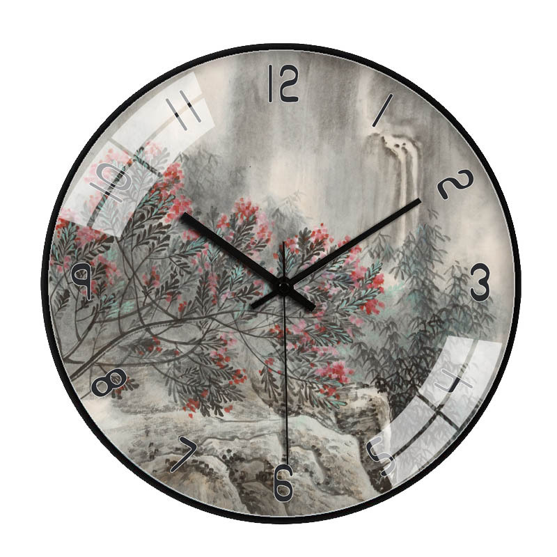 Reloj de pared de estilo chino para sala [20cm/8 pulgadas], diseño creativo moderno y atmosférico, reloj de cuarzo silencioso/artístico