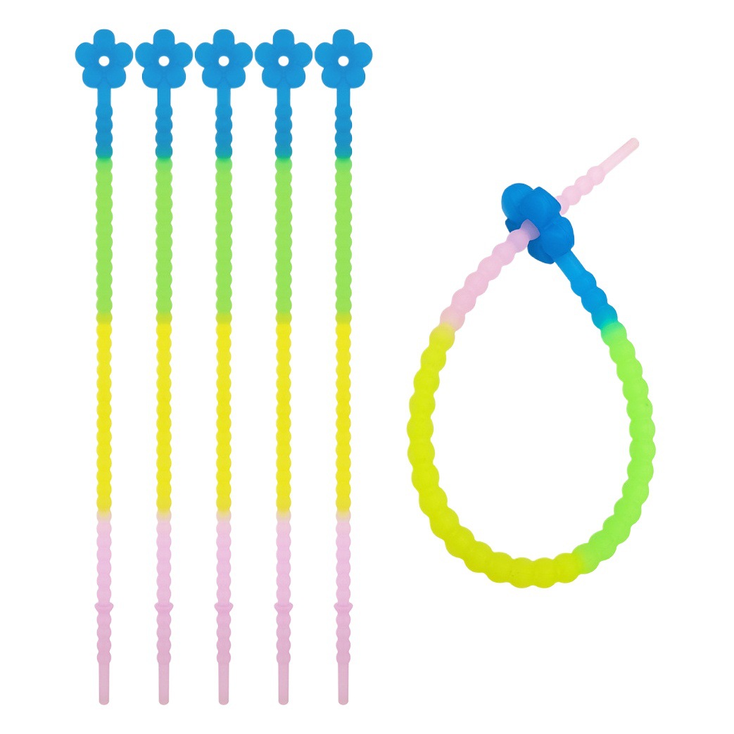 Nuevo colorido pequeña flor cuerda de silicona DIY llavero pulsera ropa joyería hecha a mano cordón cinta accesorios de joyería