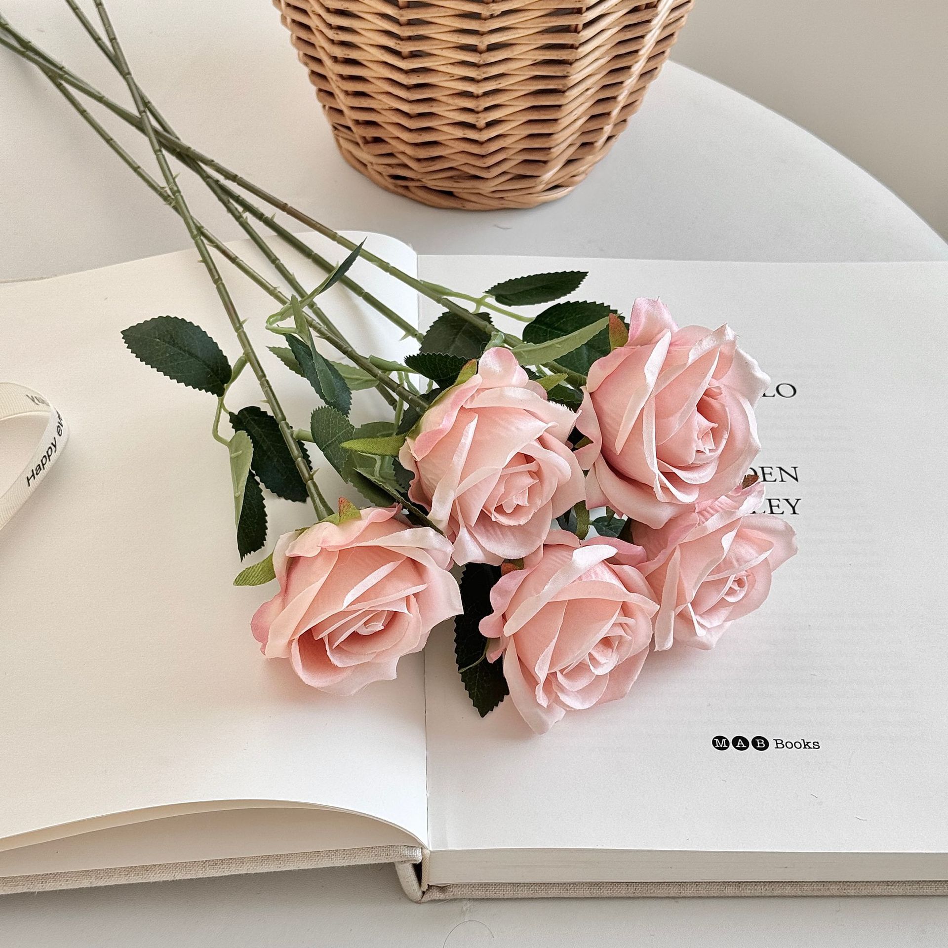 Flor de rosa de simulación individual Día de San Valentín decoración de boda en casa pared de flores flor artificial flor falsa fábrica de flores artificiales al por mayor