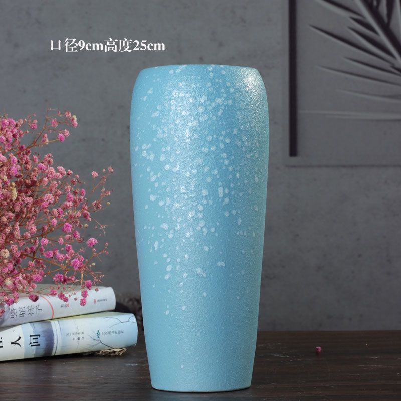 Simple Ceramic Vase Large Diameter Hydroponic Flowers Simulation Flower Insert Floral Ornaments Desktop Living Room Decorations
