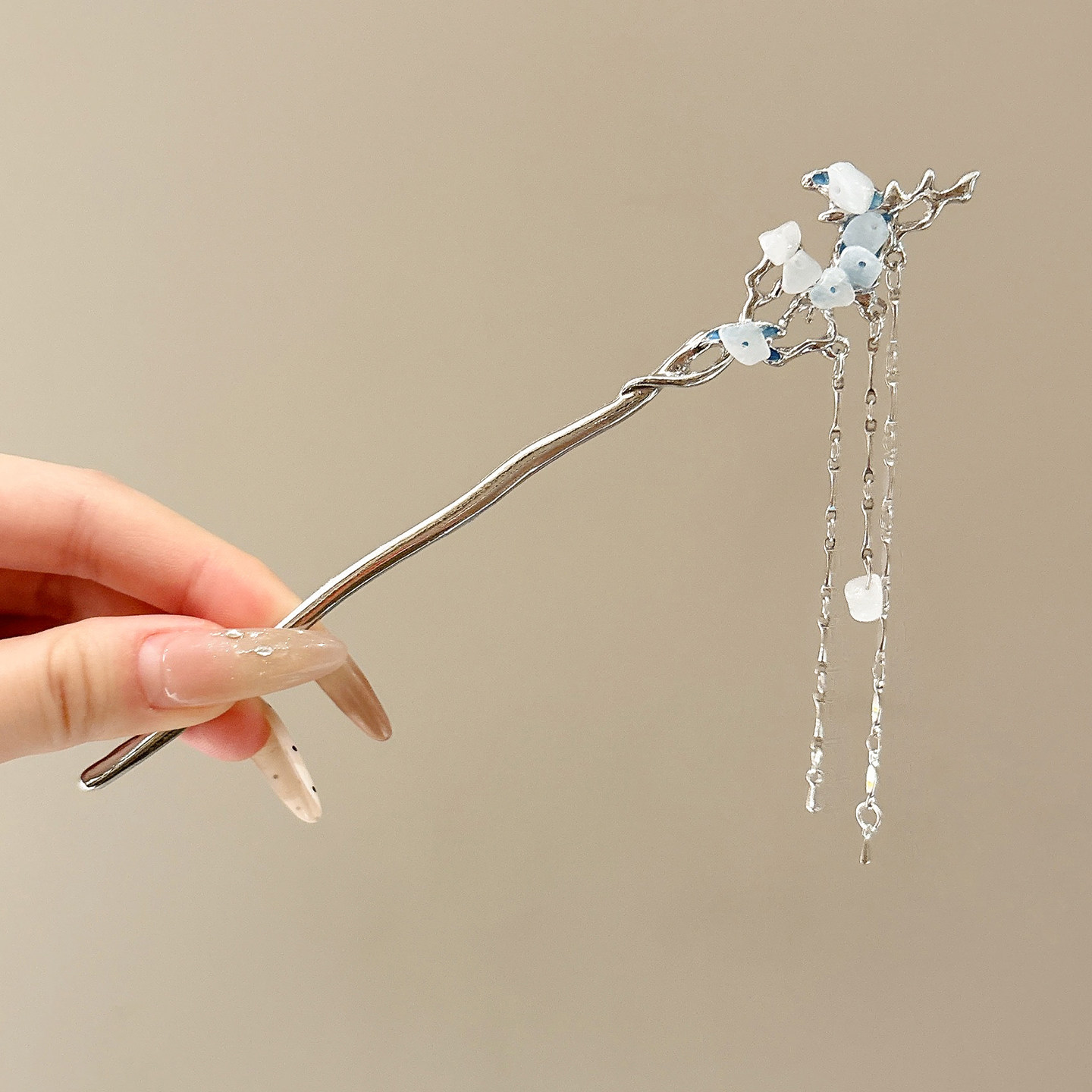 Nueva horquilla de flores de estilo antiguo chino, horquilla de sentido avanzado moderno, horquilla de cabello femenino, horquilla de Hanfu, tocado de horquilla de madera