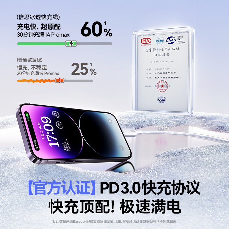 适用苹果冰透快充数据线适用苹果15-16华为手机typec闪充6A编织线|undefined