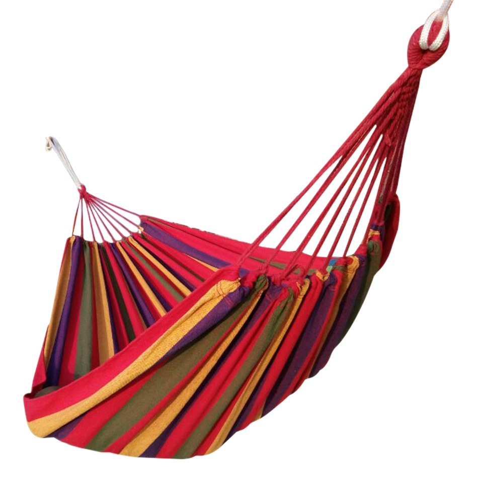 Fuhua transfronteriza hamaca de lona al aire libre al por mayor anti-rollover solo doble columpio hamaca al aire libre camping con palo Curvo