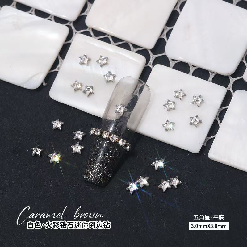 최상급 화이트 큐빅 지르코니아 [오각별·3x3mm] 낱개