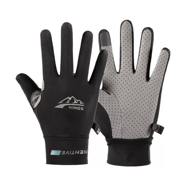 Ice Silk Gloves for Men and Women, Summer Breathable Quick-Dry Thin Style for Outdoor Cycling, Driving, Non-Slip, Sun Protection, Fishing, Half-Finger, Two-Finger