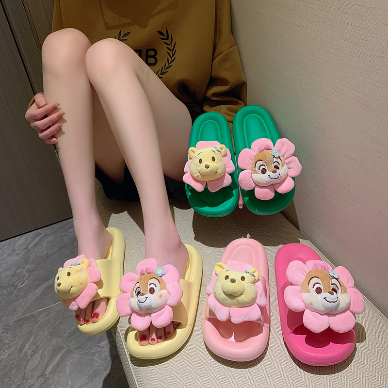 减龄防滑拖鞋维尼熊乖甜噗卡通凉呼呼奶拖鞋女夏季外穿可爱噗厚底