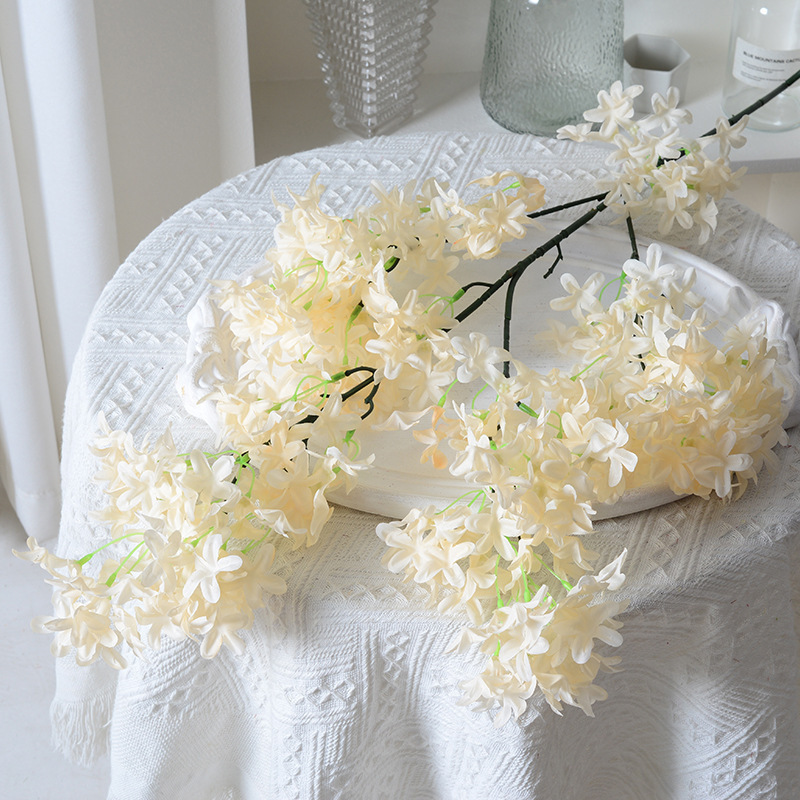 暗号化ライラックの花の十字の桜のシミュレーションの花の家の結婚祝いの道は装飾の造花の人工の絹の花の卸売りを引きます。|undefined