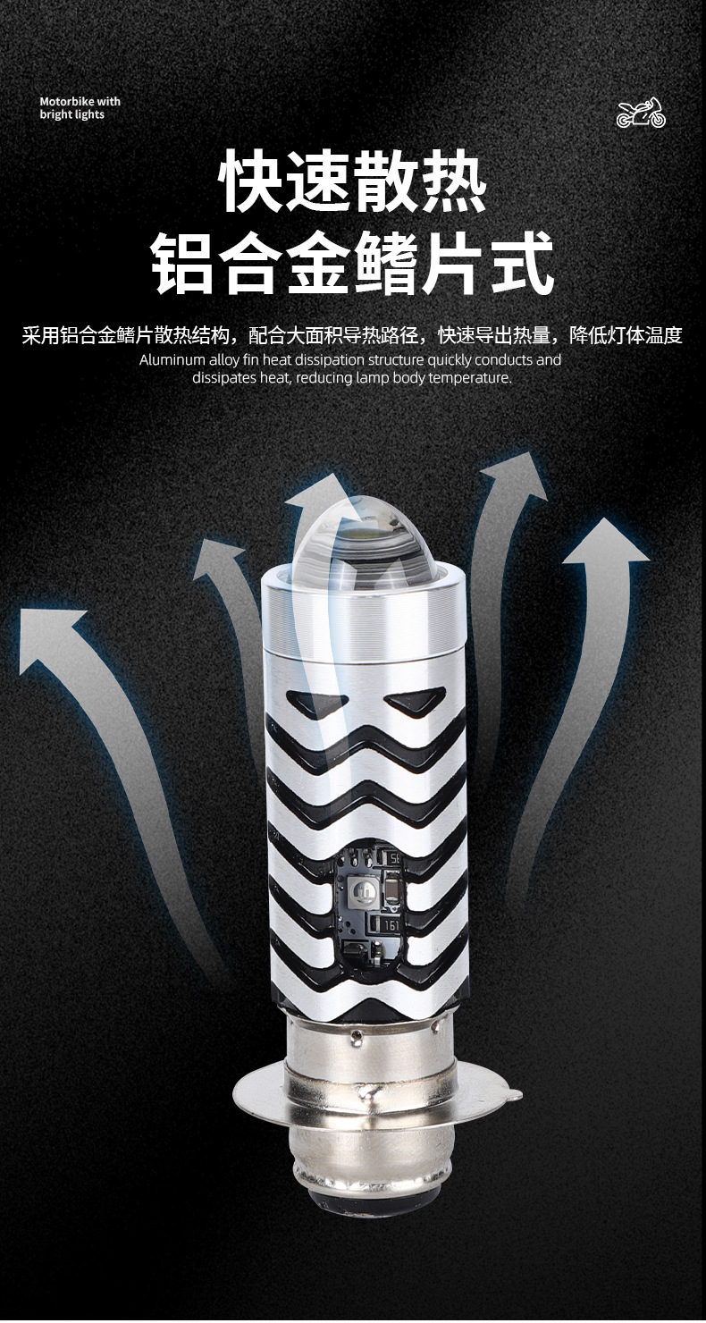 Ultra-bright LED headlights for electric vehicles, featuring built-in “devil eyes” and designed as motorcycle spotlights or front headlights for electric vehicles
