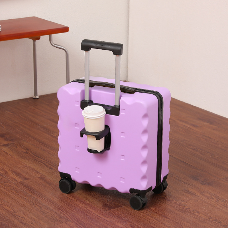 Galletas de alto valor de la cara colector rueda universal pequeña lindas barras de embarque maleta 18 pulgadas duradera