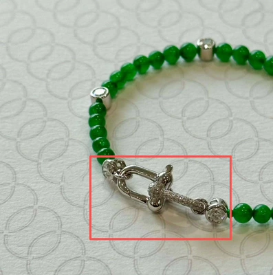 Xiaomi bead jade bracelet with Zərgərlik ara hissələri - horseshoe-connecting-buckle