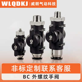 螺纹手阀BC 8-02 8-04 10-02 直通球阀开关 手动阀门气动手转阀