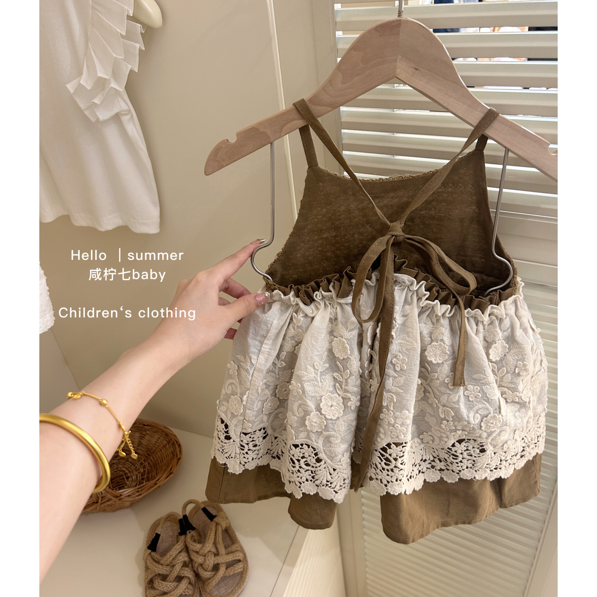 Xianning Seven Cute Ballet Bowknot Chaleco Vestido de niña de estilo occidental Verano 24 Falda de princesa para niña