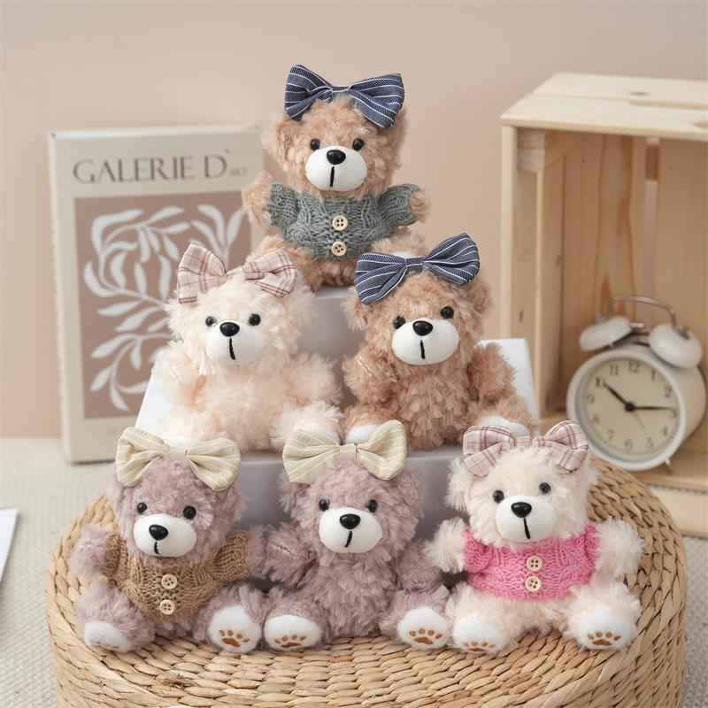 Cute Biscuit Bear Plush Pendant Bag Decoration Plush Pendant Cute Plush Doll Ready-Made Plush Toy