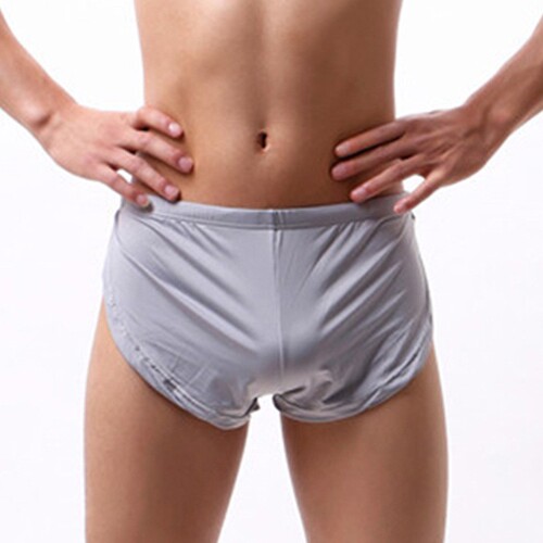 LAZADA Sexy Men's Straight Leg Shorts Loose Casual Sleepwear Underwear Summer Breathable Side Slit Arlekino Pants