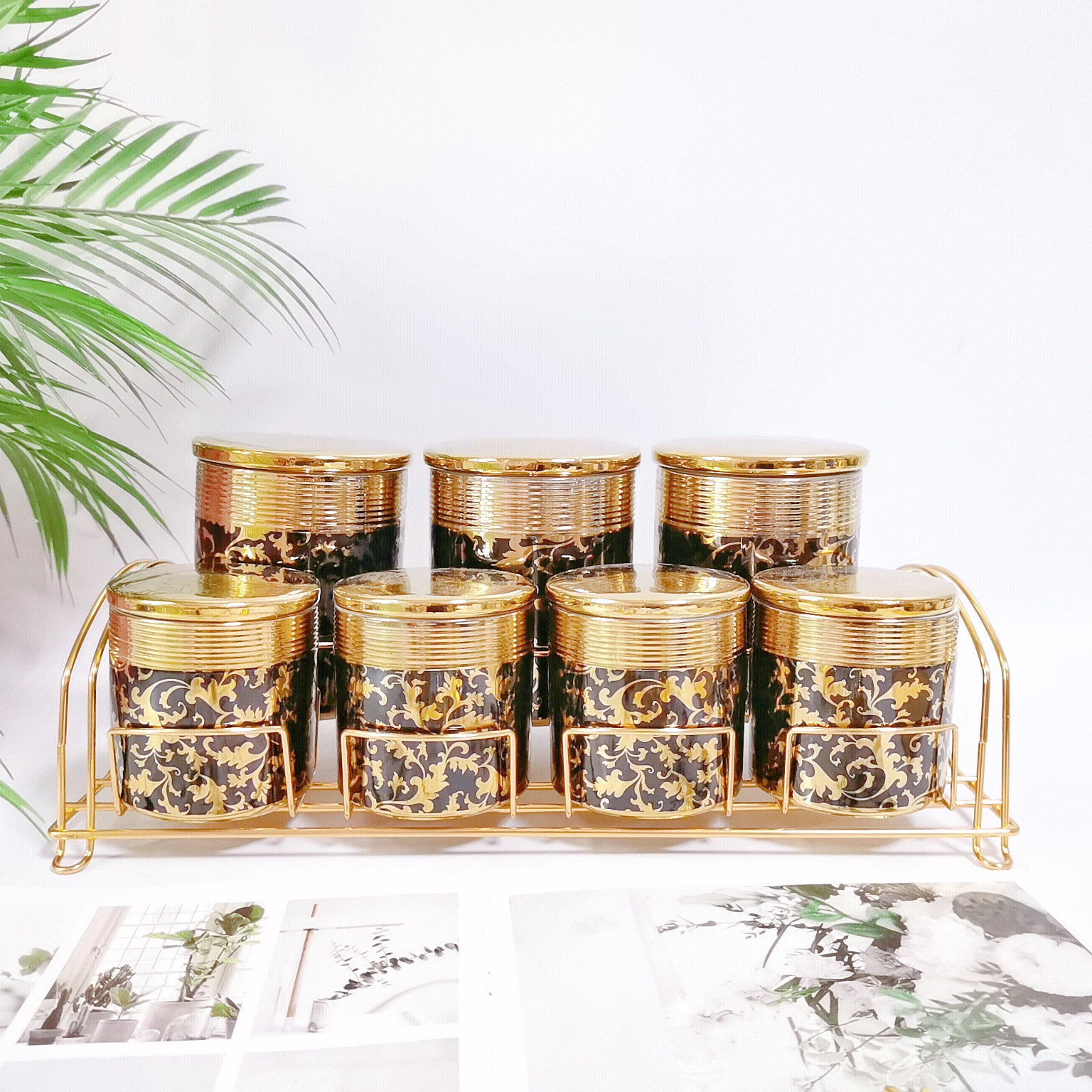 Comercio exterior transfronterizo de cerámica sellada tarro cocina almacenamiento condimento tarro multi-grano de almacenamiento de dulces tarro café té tarro traje