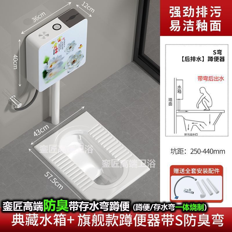 品牌蹲便器水箱卫生间后排蹲坑便池大便器蹲便器大号特大号家用|undefined