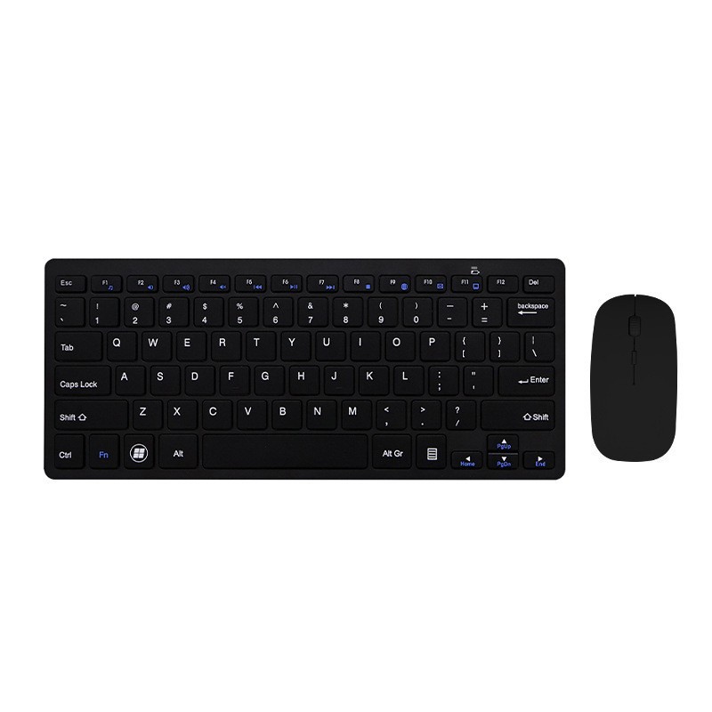 Juego de teclado y mouse inalámbricos, batería seca portátil y silenciosa de 87 teclas con teclado pequeño, juego de teclado y mouse Bluetooth de oficina
