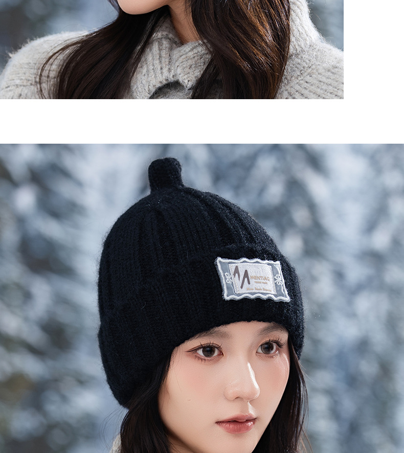 Dames gebreide wollen muts warme wintermuts met oorbescherming_voghion.com