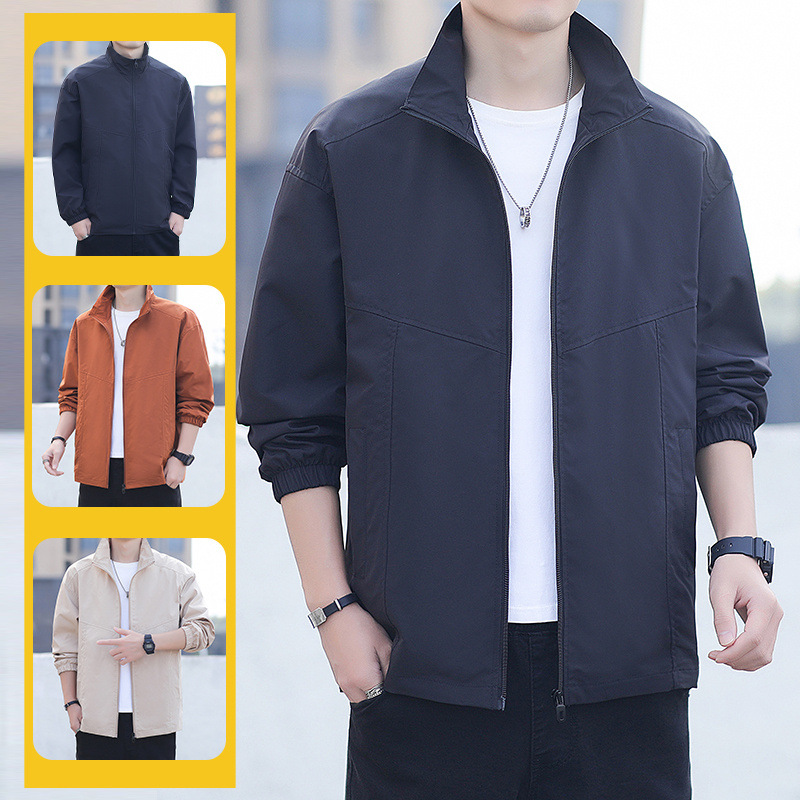 Chaqueta de hombre primavera y otoño nuevo estilo coreano de estilo general delgado chaqueta de cuello vertical chaqueta joven suelta a prueba de viento chaqueta guapo