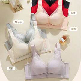 婷婷8009#清雅网纱蕾丝文胸环保棉34-38中厚B杯聚拢侧收内衣批发