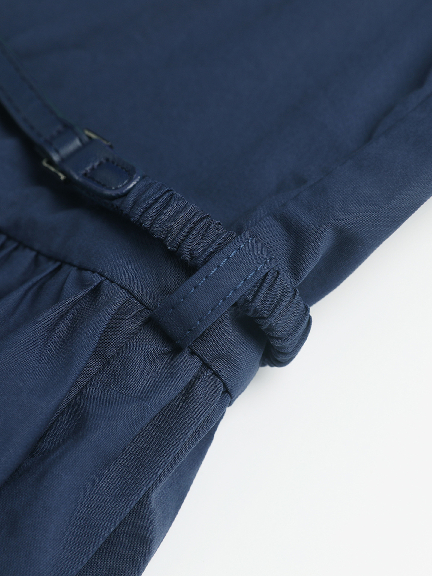 Đầm maxi nữ thắt eo không tay chất cotton phong cách Pháp cổ điển — xanh lam