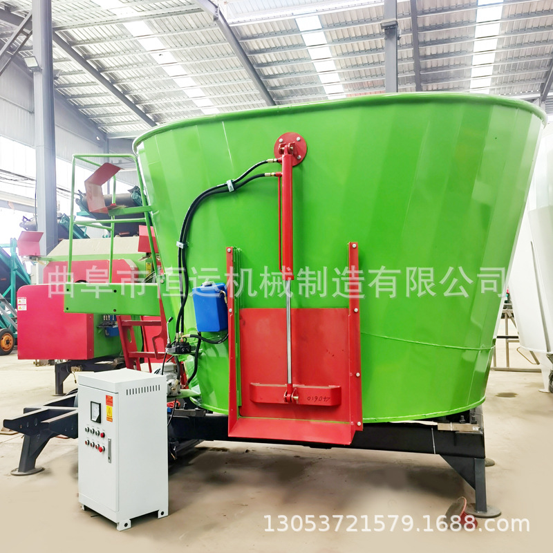 tmr混合制备机 螺旋式牧草饲料搅拌机 固定式全日粮拌草机