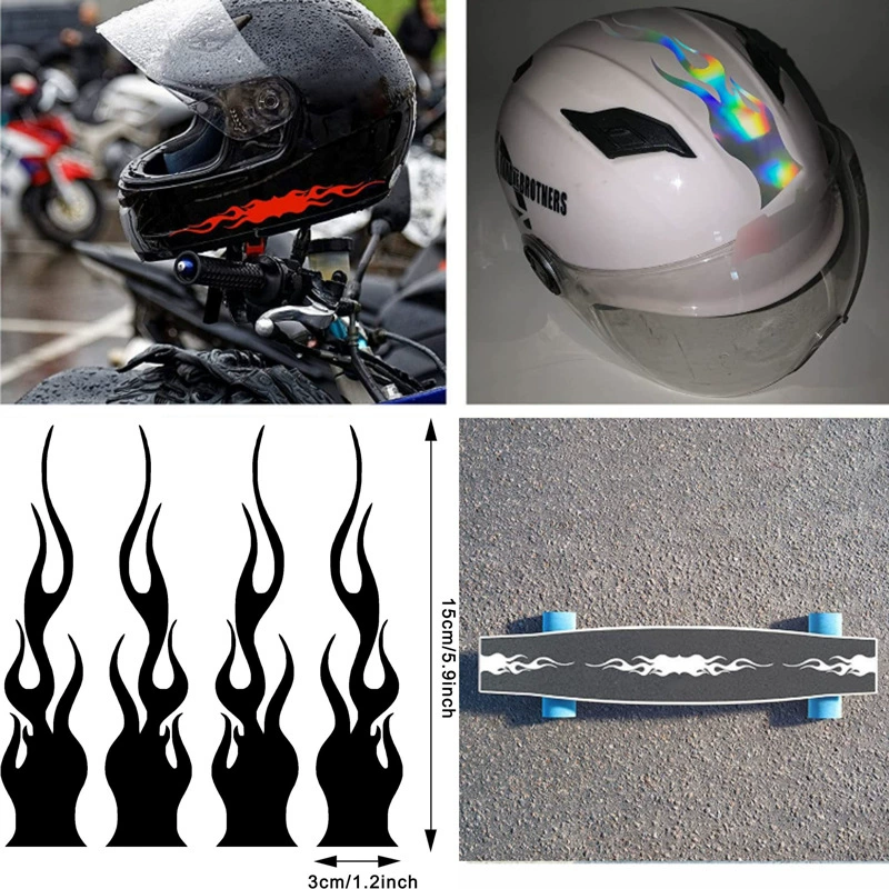 Трансграничный автомобильный шлем Наклейка на скейтборд электромобиль локомотивная шляпа модифицированное пламя Светоотражающая наклейка Водонепроницаемая наклейка