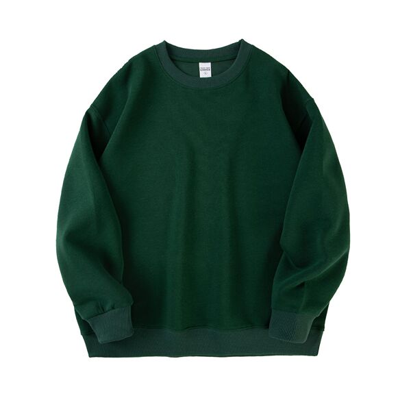 Cotton universal sweatshirt with a round collar for leisure