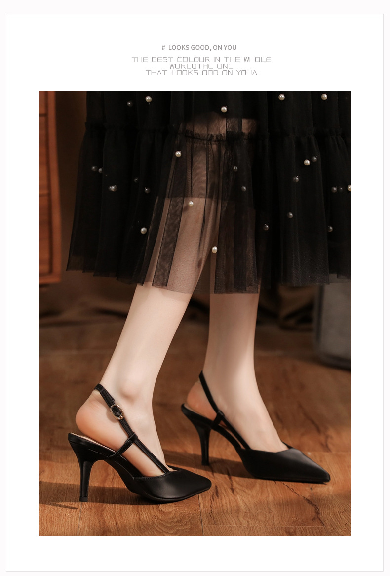 7755D Front Wrap Back Open Sandals Thin Heel High Heels Commuting Versatile Style High-end Professional Women's Shoes_voghion.com