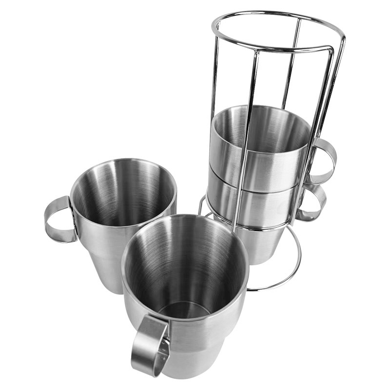 Al aire libre no magnético de acero inoxidable de doble capa taza de 4 piezas conjunto de picnic aislamiento térmico anti-escaldado taza de café taza de cerveza al por mayor
