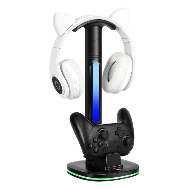 PS5/Xbox/PS4/interruptor PRO mango de carga de auriculares soporte de luz de color RGB mango soporte desmontable