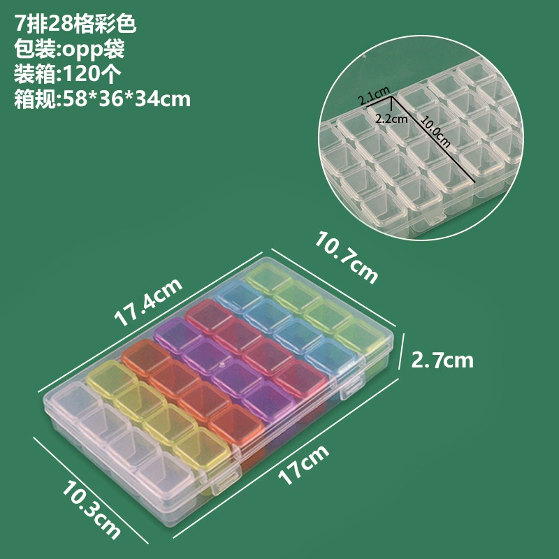 Transparent handheld accessory, diamond storage box, manicure tools set for manicure, beads with beads