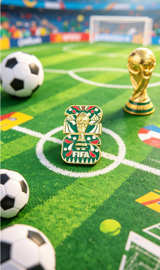 2026 Estados Unidos, Canadá, México, broche de la Copa del Mundo, aleación de goteo de aceite, recuerdos, actividades deportivas, accesorios, mochila