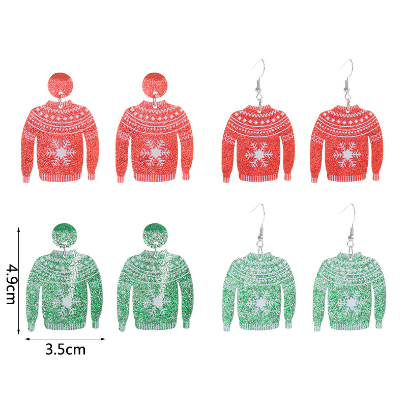 1 Pair Fashion Snowflake Printing Arylic Drop Earrings display picture 1