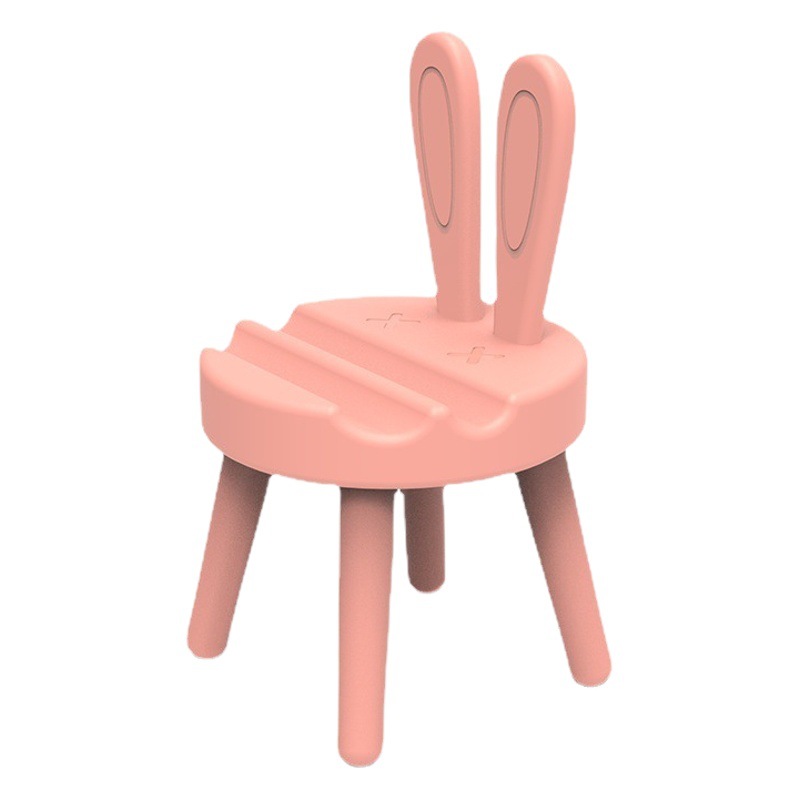 Venta directa de fábrica, regalos promocionales creativos de plástico, silla de dibujos animados, soporte para teléfono móvil de escritorio, soporte para teléfono móvil, se puede imprimir LOGO