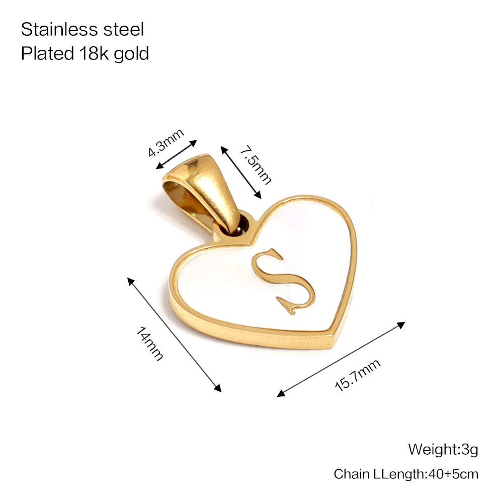 8g Weight 304 Stainless Steel Pendant Material Pendant Necklace Classification 304 Stainless Steel Chain Material cable chain Chain Type 1 Piece Quantity Daily Occasion 304 Stainless Steel Material Letter, Heart Shape Pattern All Seasons Season Women's Gender Polishing Design IG Style Style Wholesale Jewelry IG Style Letter Heart Shape 304 Stainless Steel Polishing Pendant Necklace Cable Chain 1