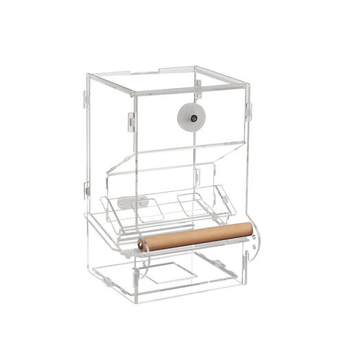 Parrot automatic feeder food box anti-splash anti-splash feed box bird feeder black phoenix and tiger skin drinking and watering supplies