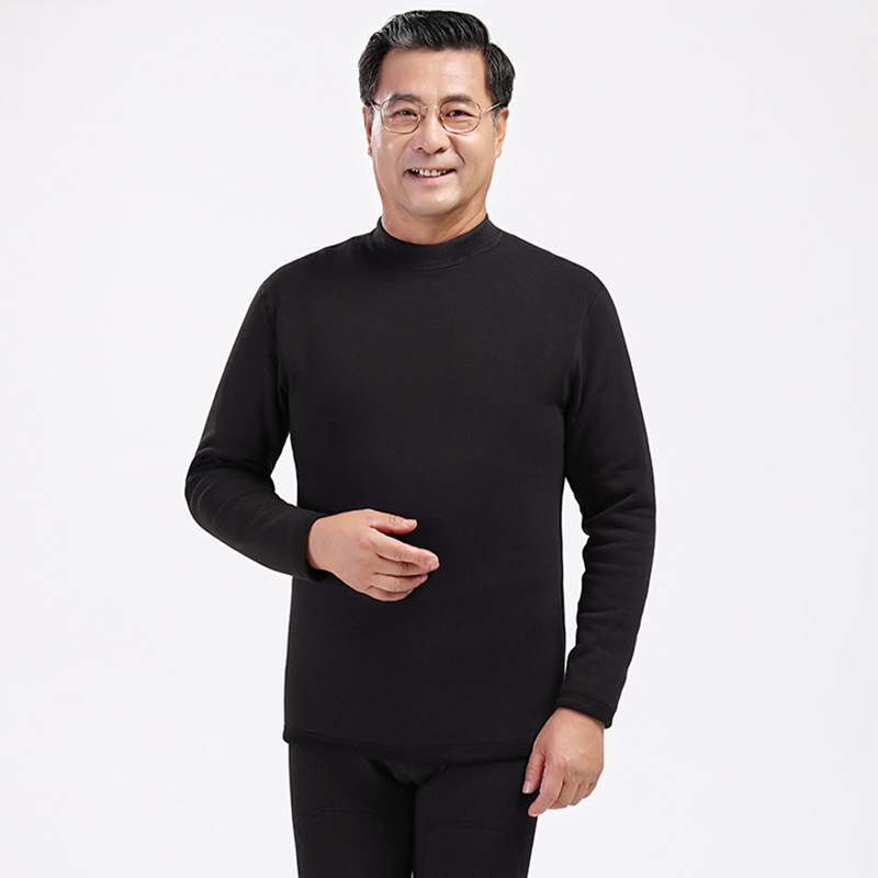 Ropa interior térmica de mediana edad y edad avanzada gruesa a prueba de invierno forrada de lana engrosada de la madre más tamaño ropa de otoño traje de pantalones largos