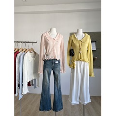 【Autumn New Arrival】演绎属于你的秋日风情#木耳边翻领针织衫
