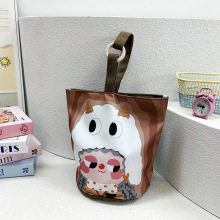 新款童包插画手提水桶包手拎出游可爱卡通单肩包油画风可爱水桶包