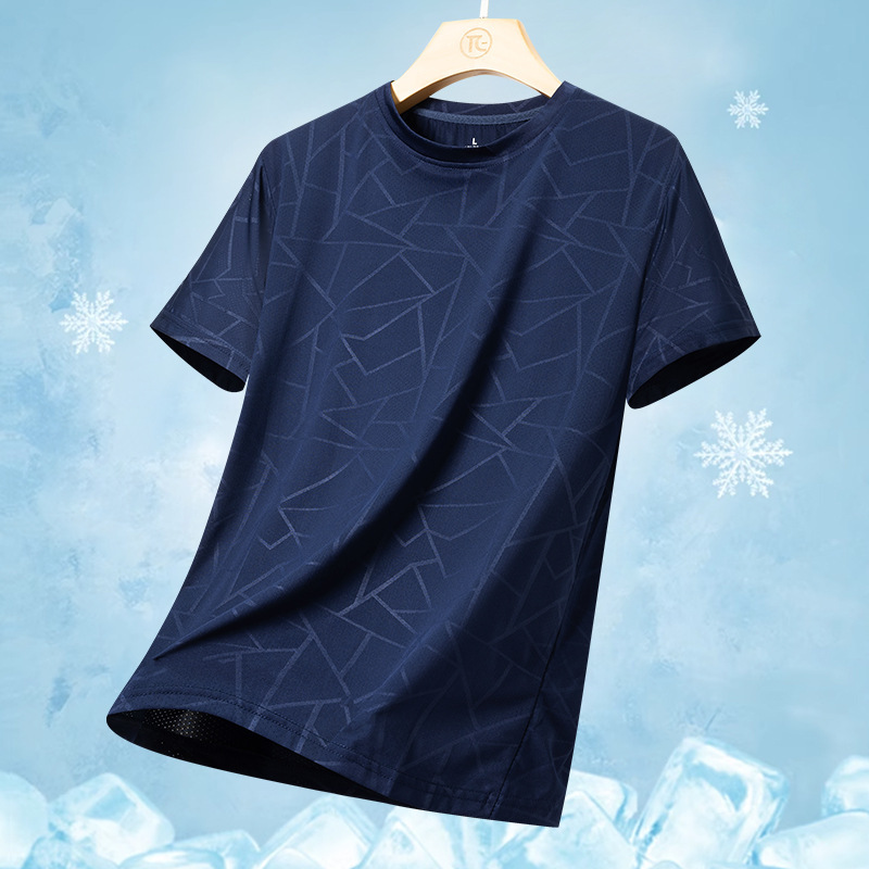 2025 Ice Silk Quick-drying Running Short-sleeved T-shirt Men's Summer Thin Loose Sports Quick-drying high quality T-shirt 2025