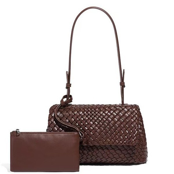 2026 New Mixed-Color Hand-Woven Underarm Bag Crossbody Shoulder Bag Mother-Daughter Bag High-End Fashion Women's Bag 8250