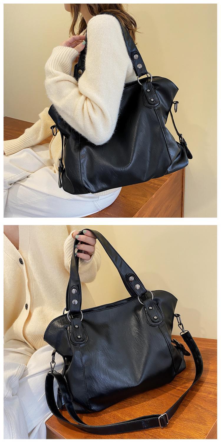 Frau Mittel Pu-Leder Einfarbig Klassischer Stil Reißverschluss Tragetasche display picture 7