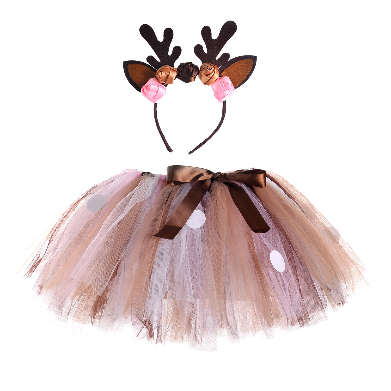 Girls Deer Half-length Skirt Manufacturer Direct Sale Children's Apparel Children's Mule Deer Girls Cotton Candy Skirt Tutu Dress Set