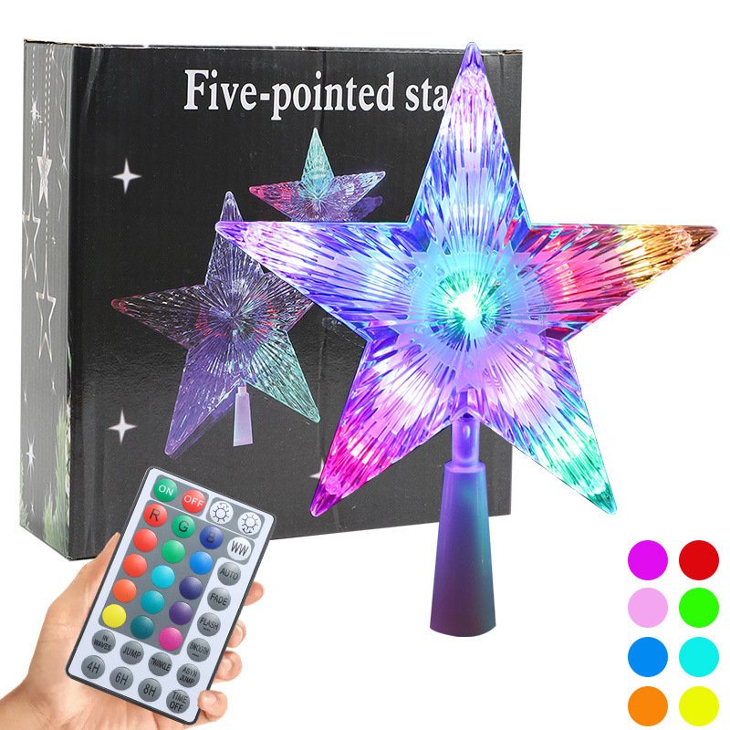Decoración navideña, estrella de techo de árbol de fantasía, estrella luminosa, mostrador de centro comercial, decoración de ventana de estrella de cinco puntas, estrella de techo