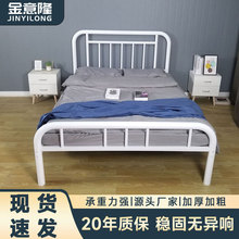 不锈钢床304钢架床公寓床1.5/1.8米单人双人钢床架北欧铁床铁艺