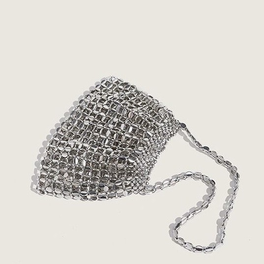 New Retro Shiny Bag Women's Bag 2025 New Retro Metal Shiny Bag Beaded Bag Sequin Shoulder Handbag New Retro Shiny Bag Women's Bag 2025 New Retro Metal Shiny Bag Beaded Bag Sequin Shoulder Handbag
