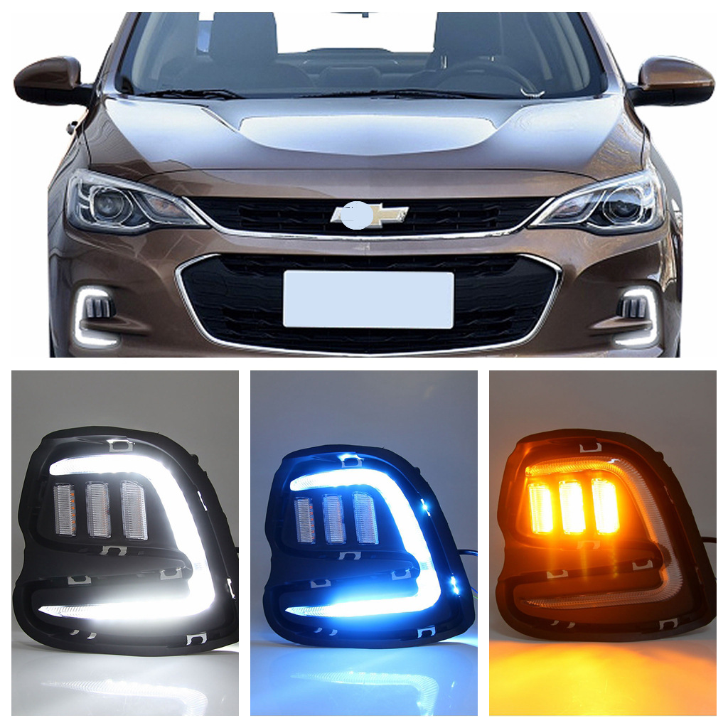 Adecuado para 16-19 Chevrolet covoz Luz de marcha diurna 17-18 streamer de tres colores Luz de marcha diurna
