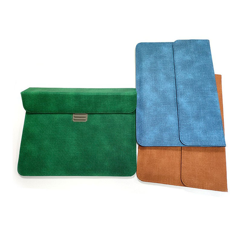 Bracket Computer Bag Suitable for Apple Huawei Lenovo Notebook Liner Bag Pu Leather Business Envelope Bag